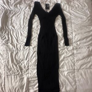Hera Collection Black Long Sleeve Knit Dress